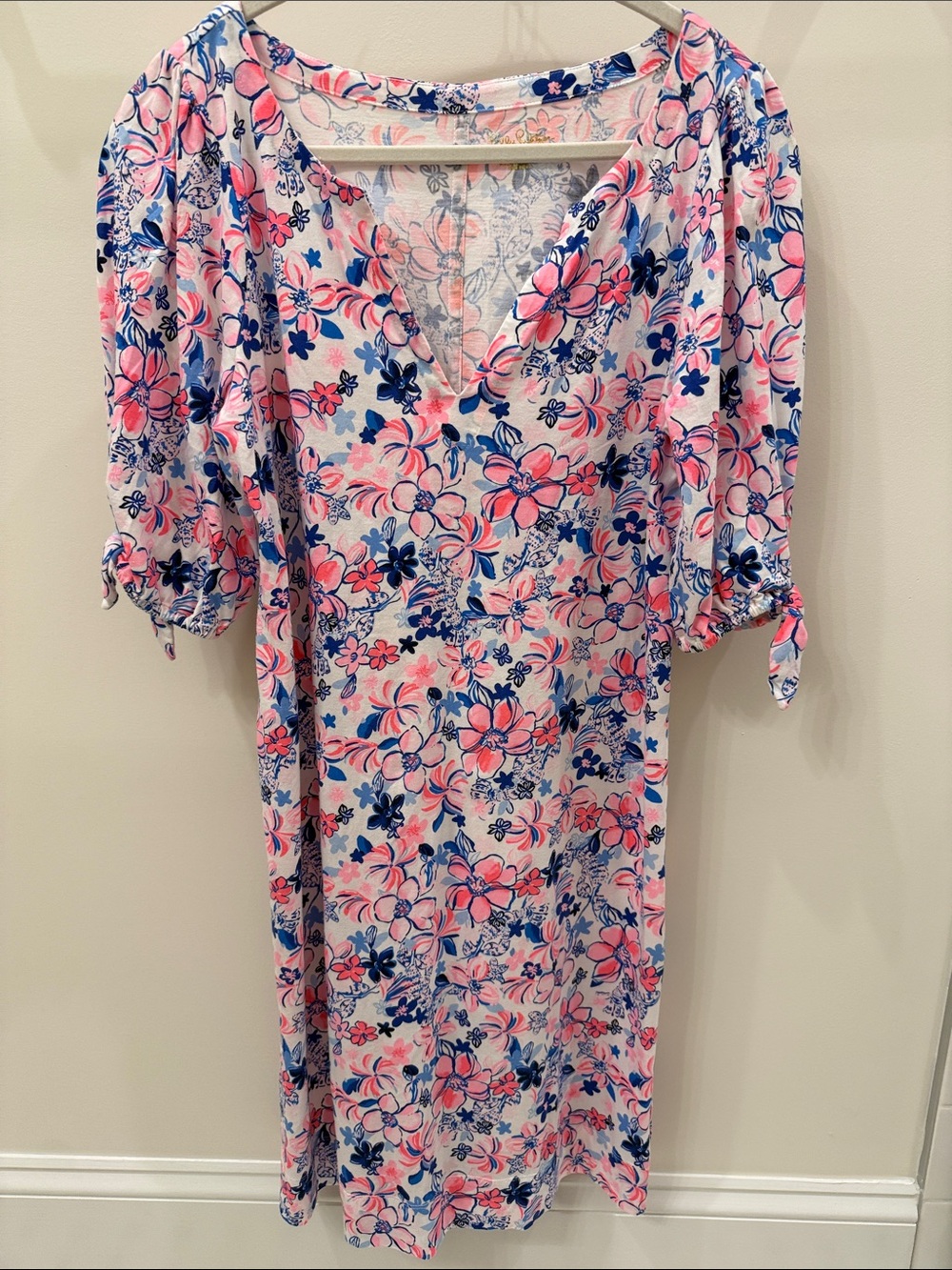 Lilly Pulitzer Pink and Navy Floral Mini Dress